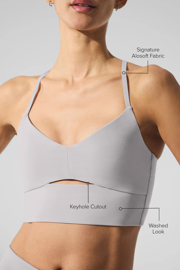 Alosoft Highlight Bra - Athletic Heather Grey | Alo Yoga (US)