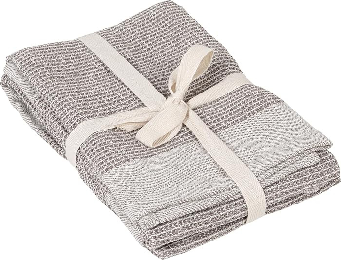 Bloomingville Cotton Waffle Weave Tea Towels (Set of 2), Grey, 2 Count | Amazon (US)