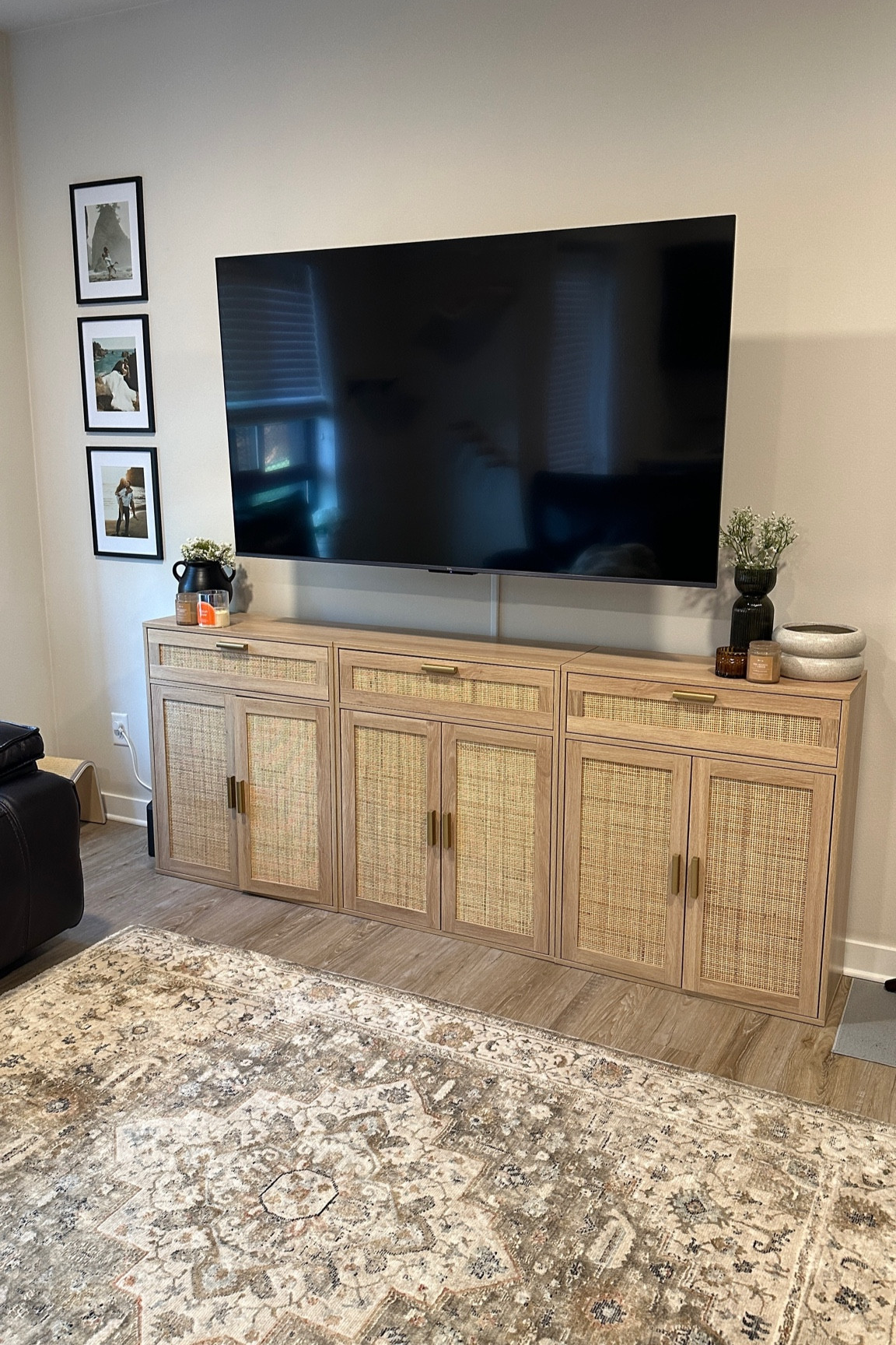 Apartment living room refresh! 🩵🏡 ft. these gorgeous Amazon cabinets 

#LTKfindsunder50 #LTKxTarget #LTKhome