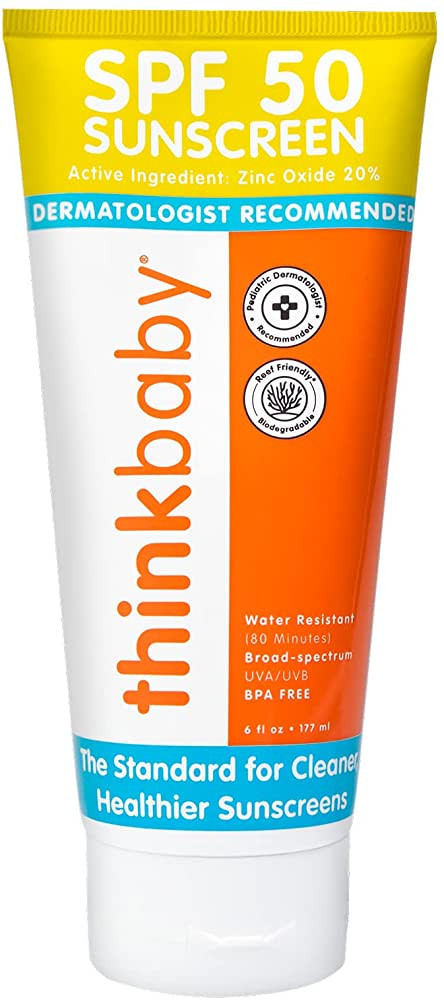 Thinkbaby SPF 50+ Baby Sunscreen – Safe, Natural Sunblock for Babies - Water Resistant Sun Crea... | Amazon (US)