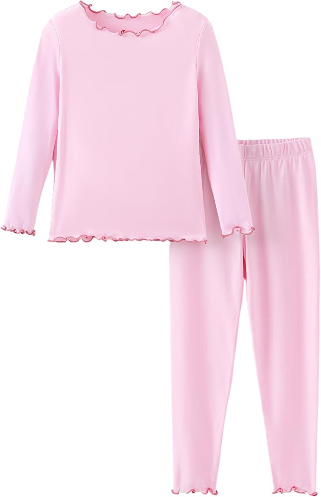PATPAT Toddler Girls Pajama Sets Ages 2-12 Years - Snug Fit Long Sleeve Shirring Sleepwear, Soft ... | Amazon (US)