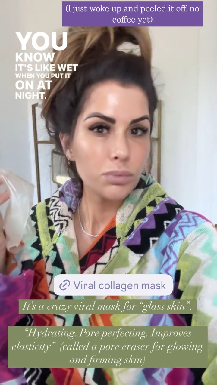 This collagen mask went crazy viral for “glass skin.” Hydrating, pore perfecting and improves elasticity. Here’s the results first thing in the morning!

#LTKStyleTip #LTKBeauty #LTKFindsUnder100