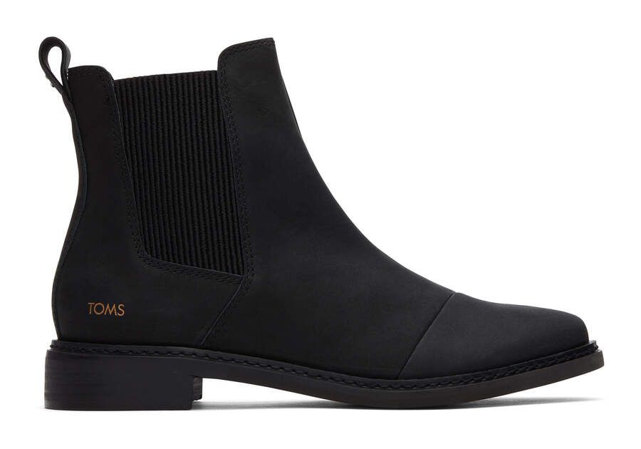 Women's Black Charlie Leather Boot | TOMS | TOMS (US)