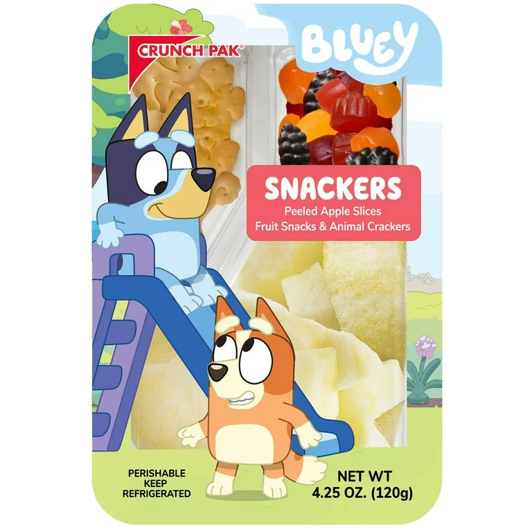 Crunch Pak Snack Featuring Bluey with Fresh Peeled Apples, Fruit Snacks, and Crackers, 4.25 oz Tr... | Walmart (US)