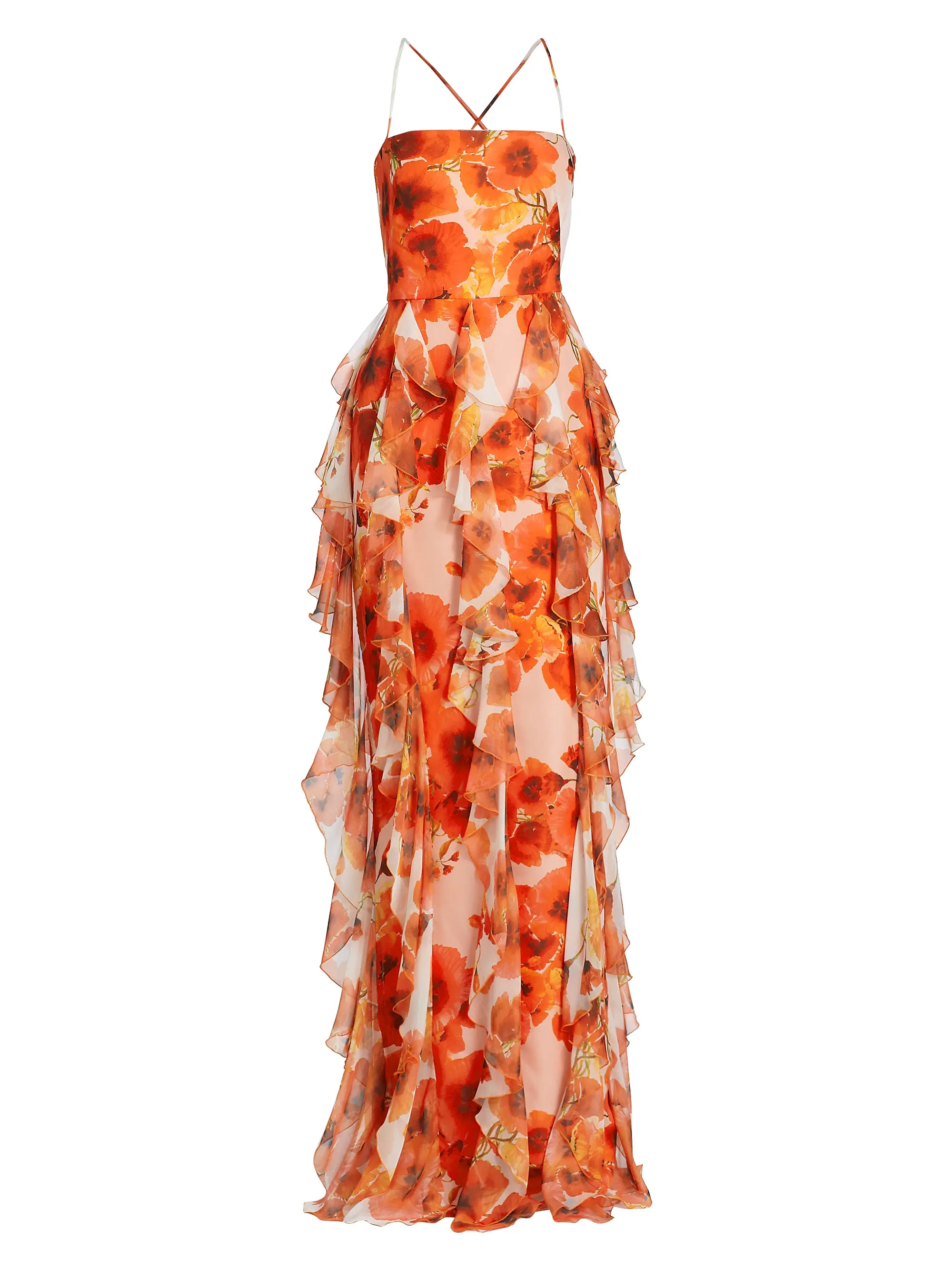 Valentin Floral Ruffle Gown | Saks Fifth Avenue