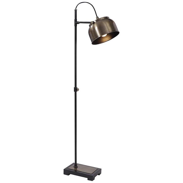 Uttermost Bessemer Plated Antique Brass and Black Floor Lamp - #96F44 | Lamps Plus | Lamps Plus