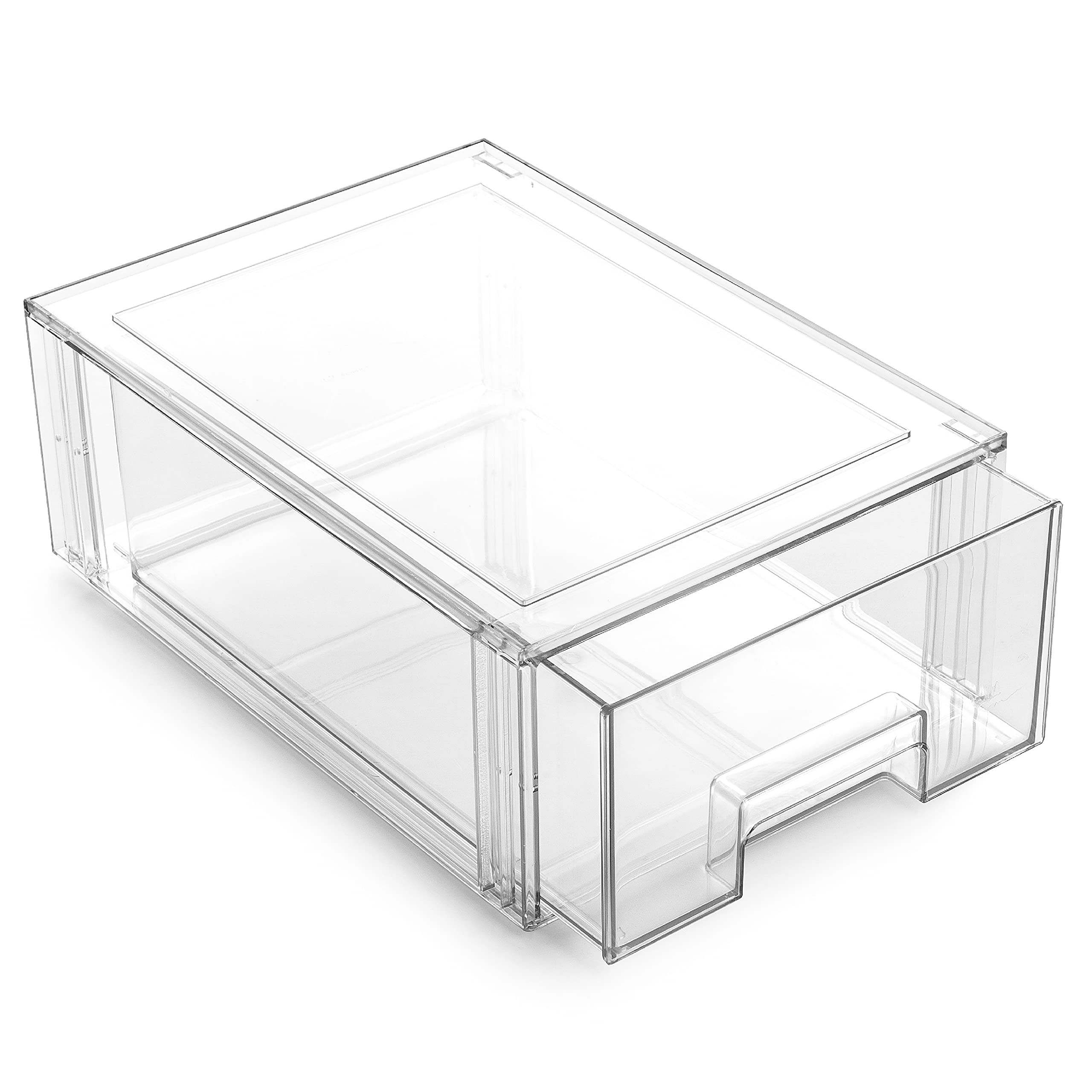 BINO | Stackable Storage Drawers, Large - Clear | THE CRATE COLLECTION | Storage Bins With Drawer... | Amazon (US)