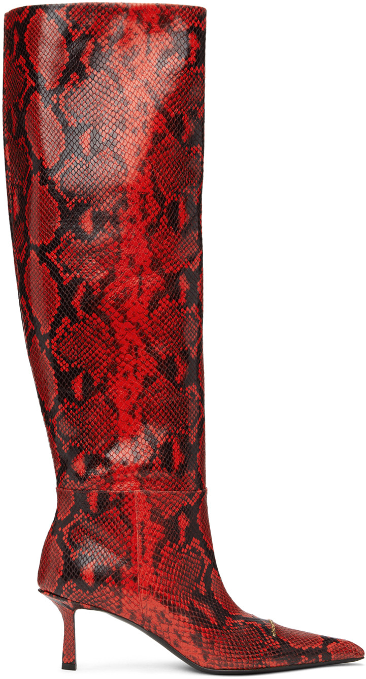 Alexander Wang Red Viola Slouch Boots | SSENSE