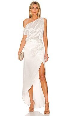 NONchalant Label Dinah One Shoulder Dress in White from Revolve.com | Revolve Clothing (Global)