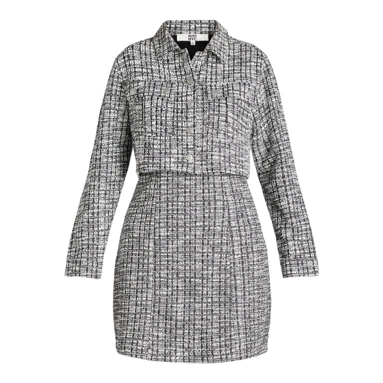 Madden NYC Women's Juniors Boucle Cropped Jacket - Walmart.com | Walmart (US)