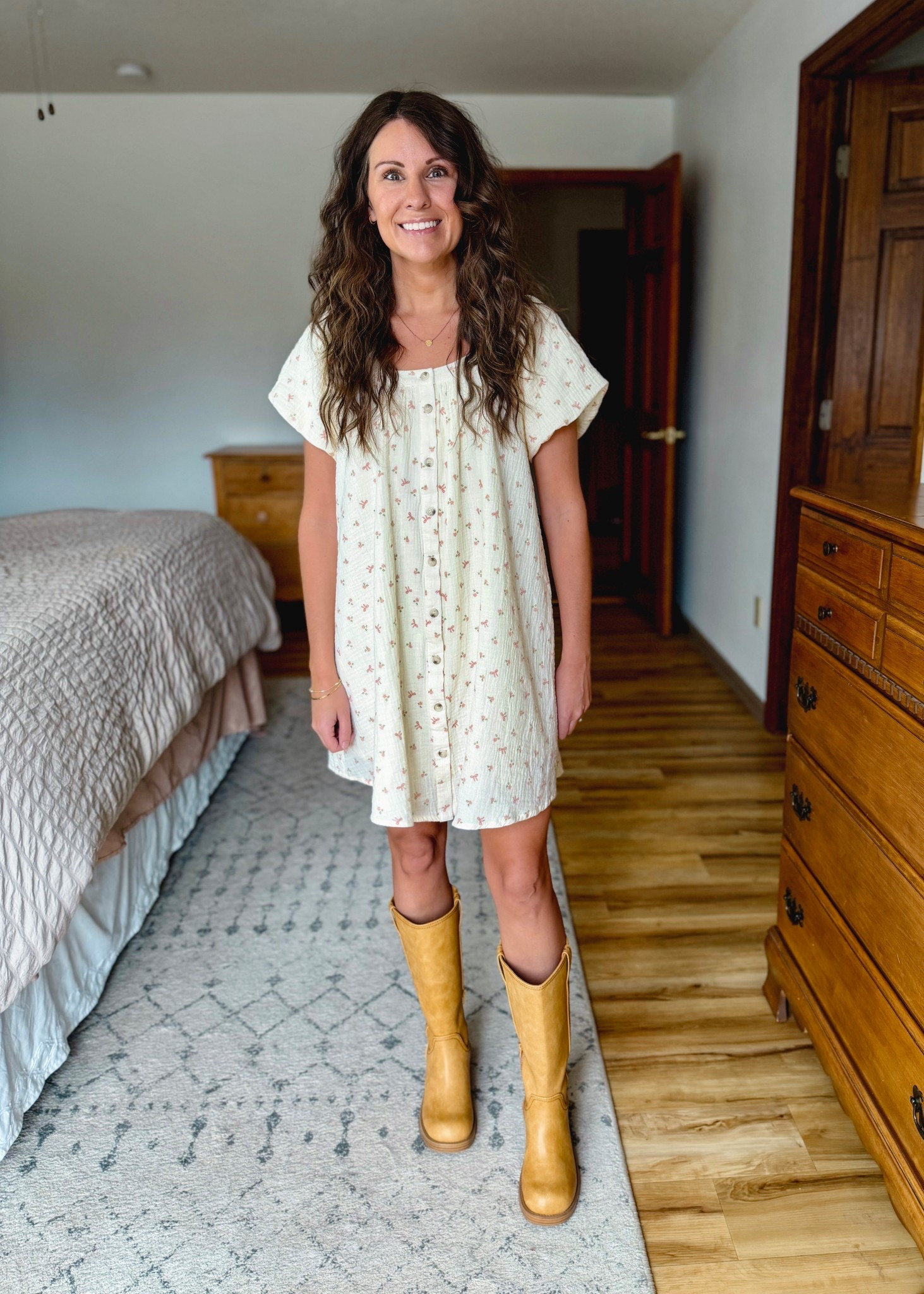 Spring dress outfit idea! For Easter, graduation, wedding or baby shower, mother’s day, etc 💕


xs in this adorable babydoll dress. Size 6 in my boots.


#LTKootd #LTKgrwm #LTKPetite