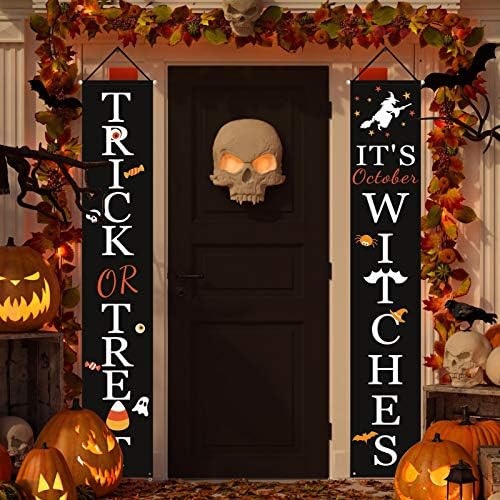 Amazon.com: Halloween Decorations Outdoor | Trick or Treat & It's October Witches Front Porch Sig... | Amazon (US)