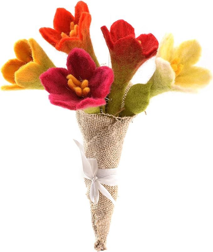 Glaciart One Felt Lily Flowers Artificial Bouquet - 5 pcs|Reusable, Washable and Essential Oil Re... | Amazon (US)