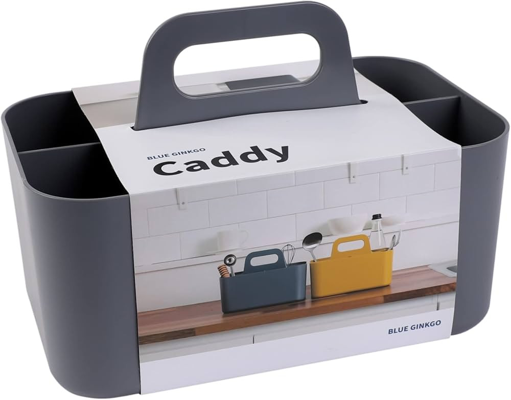 BLUE GINKGO Multipurpose Caddy Organizer - Stackable Plastic Caddy with Handle | Desk, Makeup, Do... | Amazon (US)