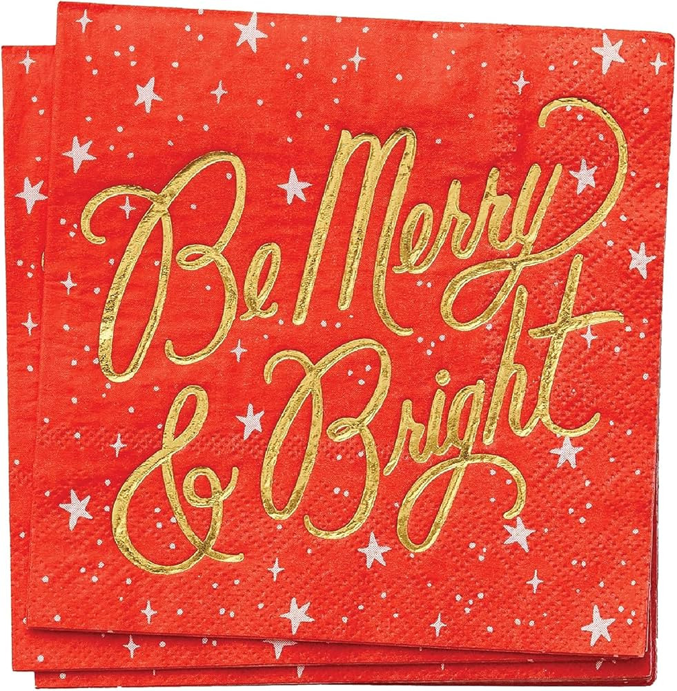 RIFLE PAPER CO. Be Merry & Bright Cocktail Napkins, Set of 20, Disposable Hand Napkins for Christ... | Amazon (US)