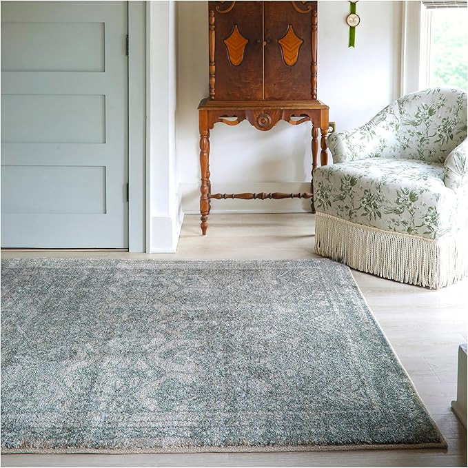 Jenni Yolo Home Aster Area Rug - 5'3" x 7'0" Olive Green Rectangle, Stain-Resistant, Non-Shedding... | Amazon (US)