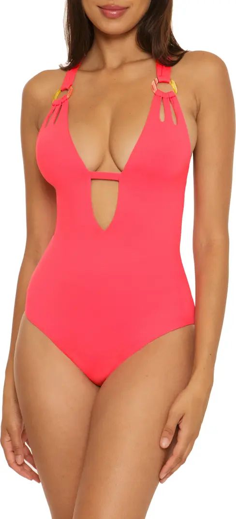 Color Code Plunge One-Piece Swimsuit | Nordstrom