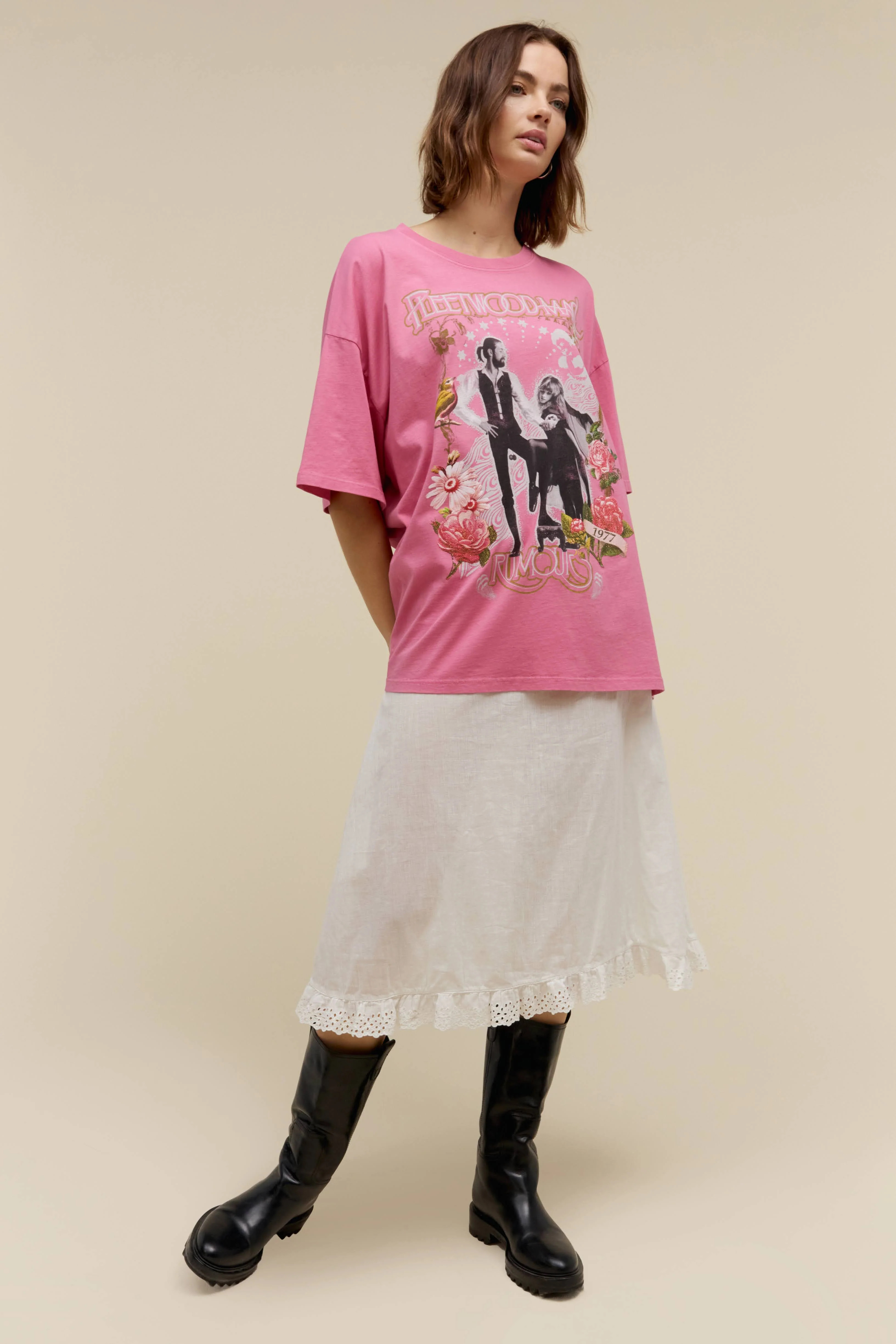 Fleetwood Mac Rumours OS Tee in Pink Taffy | Daydreamer