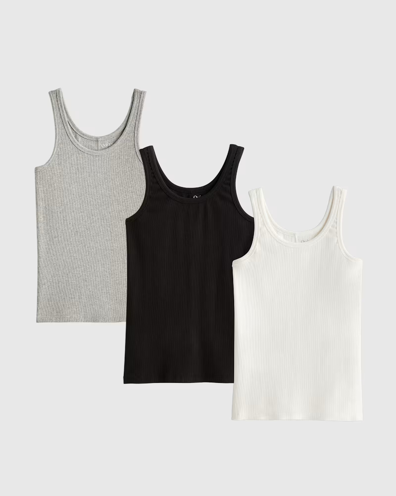 Organic Cotton Micro-Rib Scoop Neck Tank 3 Pack Bundle | Quince