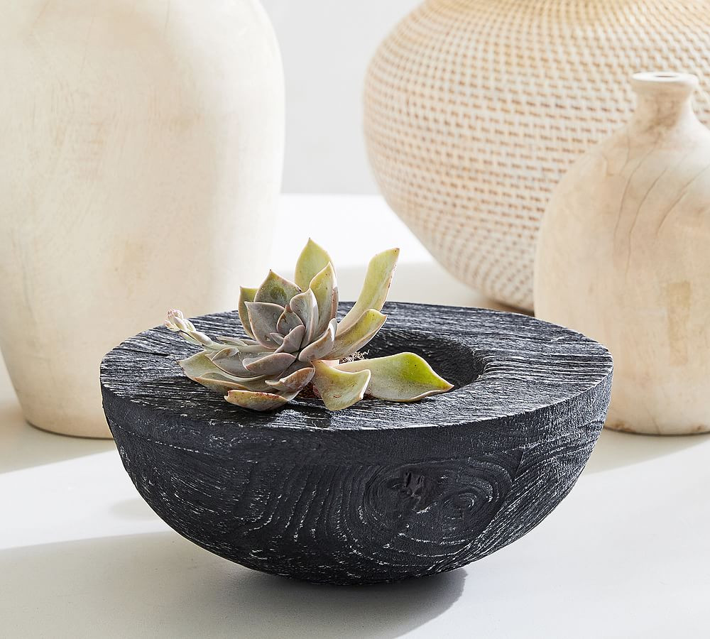 Shallow Carved Handcrafted Wood Bowl | Pottery Barn CA