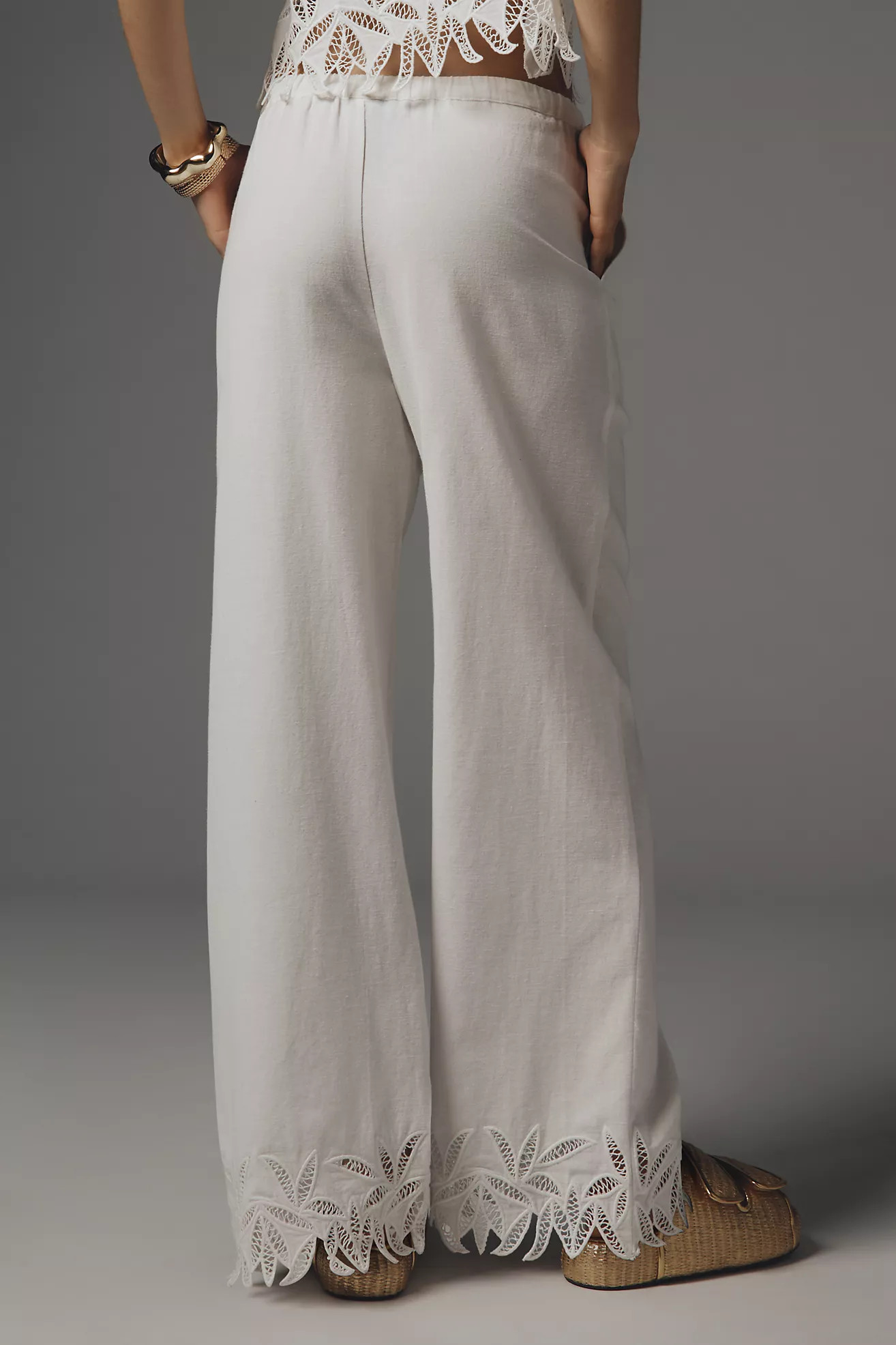 Rails Emmie Embroidered Wide-Leg Drawstring Pants | Anthropologie (US)