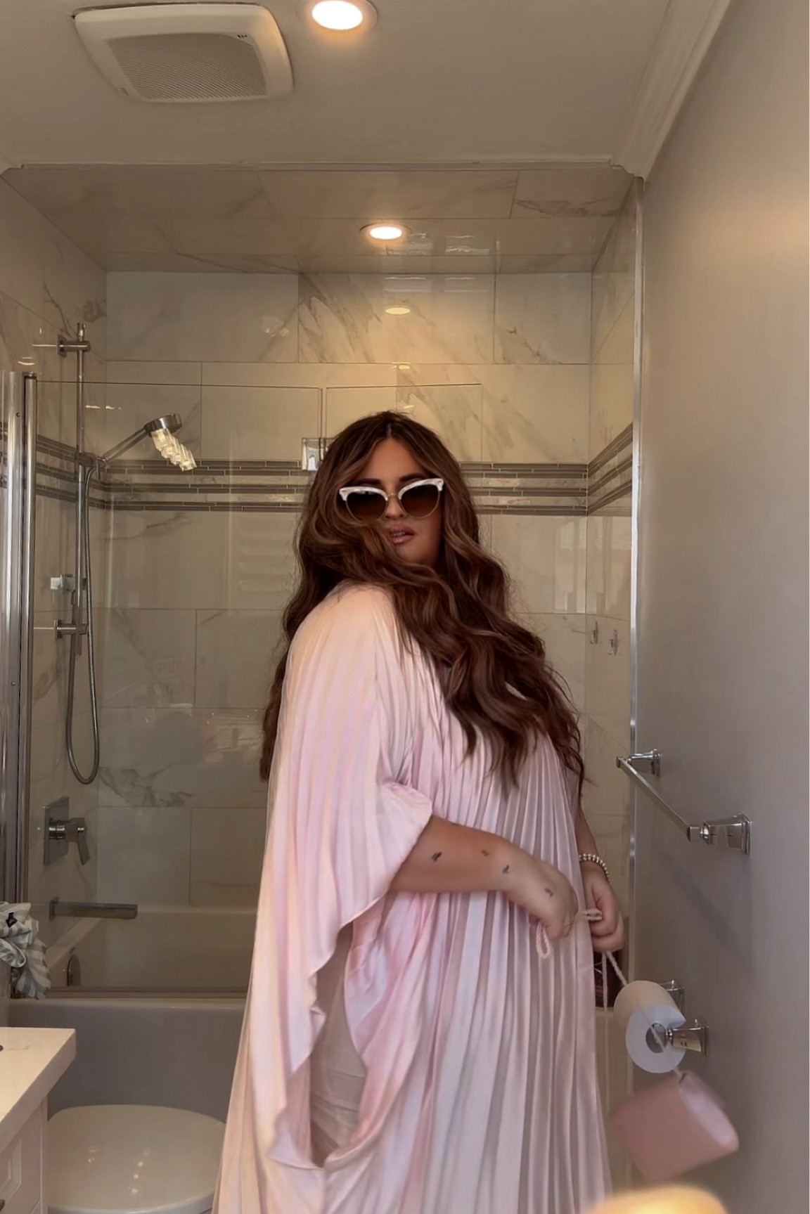 Pink plus size wedding guest dress! The dress isn’t technically plus size friendly the biggest size it comes in is a size 10. I cut the slip out and wore my own!

#LTKSeasonal #LTKwedding