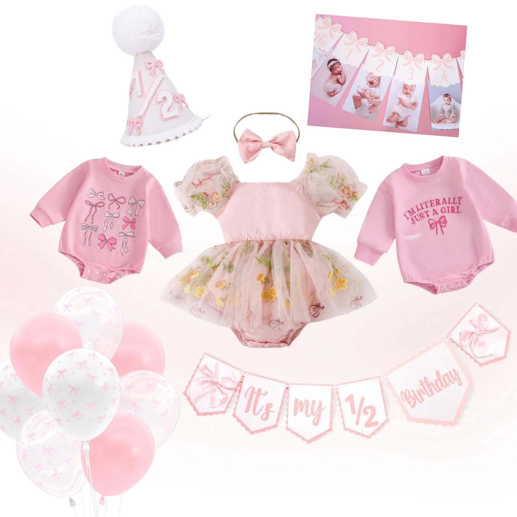 Half birthday - 6 months baby girl bow theme! Photoshoot theme idea for baby girl, all from Amazon! 

#LTKParties #LTKFamily #LTKBaby