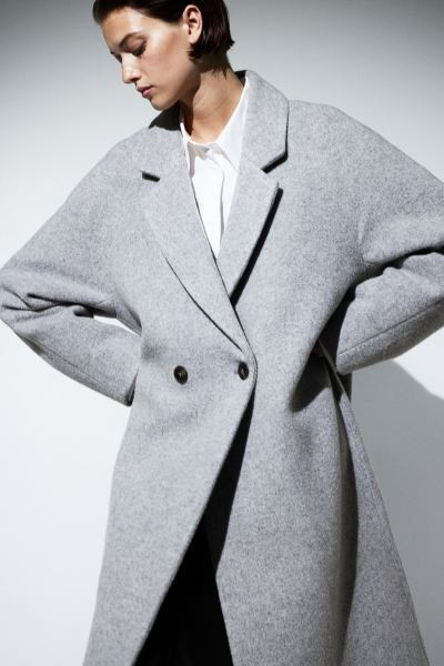 Double-breasted wool-blend coat | H&M (UK, MY, IN, SG, PH, TW, HK)