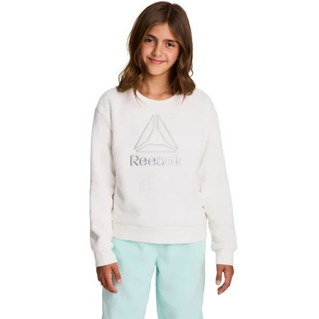Reebok Girl’s Athletic Luxe Plush Crewneck Sweatshirt Sizes 4–18 | Walmart (US)