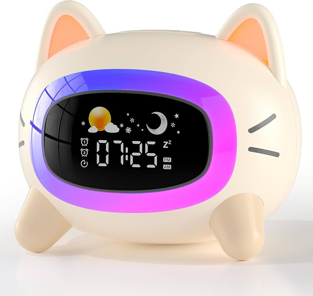 Kids Alarm Clock Ok to Wake Alarm Clock for Kids, Toddlers Night Light Clock for Bedroom, Cat Ala... | Amazon (US)