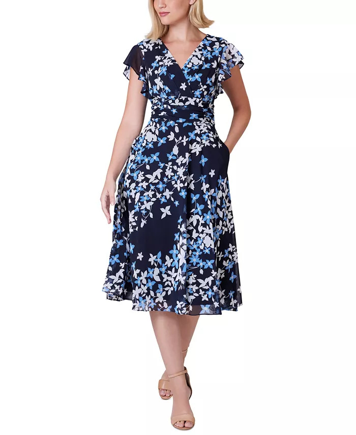 Jessica Howard Women's Floral-Print Empire-Waist Dress - Macy's | Macy's
