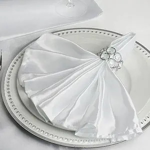 Efavormart 5 Pack | White Seamless Satin Cloth Dinner Napkins, Wrinkle Resistant | 20"x20" | Amazon (US)
