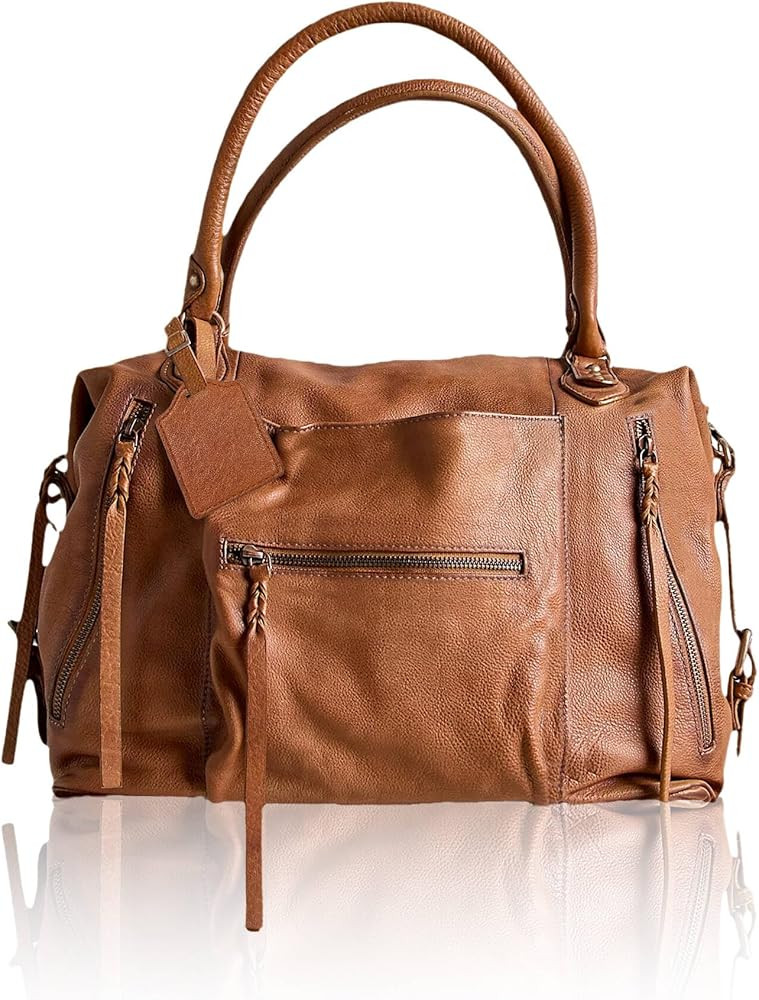 Women's Large Tote Bag 21L City Tote Bag Fall Purse with Zipper Women Vegan Leather Hobo Handbags... | Amazon (US)