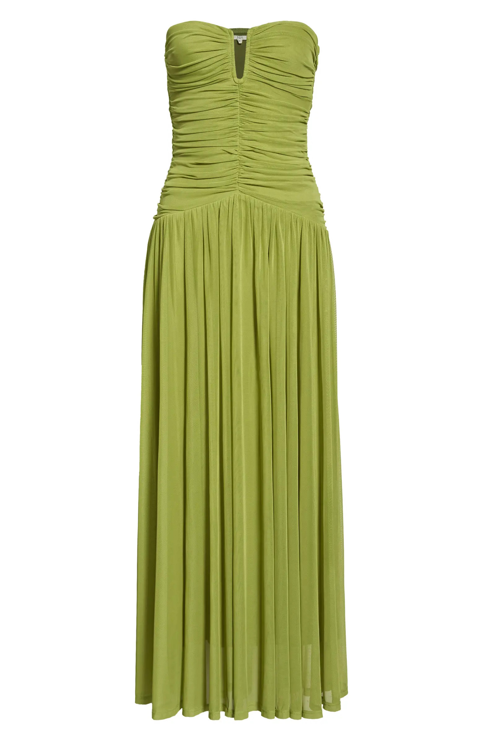 Beverly Ruched Strapless Chiffon Maxi Dress | Nordstrom