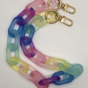 Frosted acrylic rainbow colours chunky chain link strap, gold hardware  | eBay | eBay CA