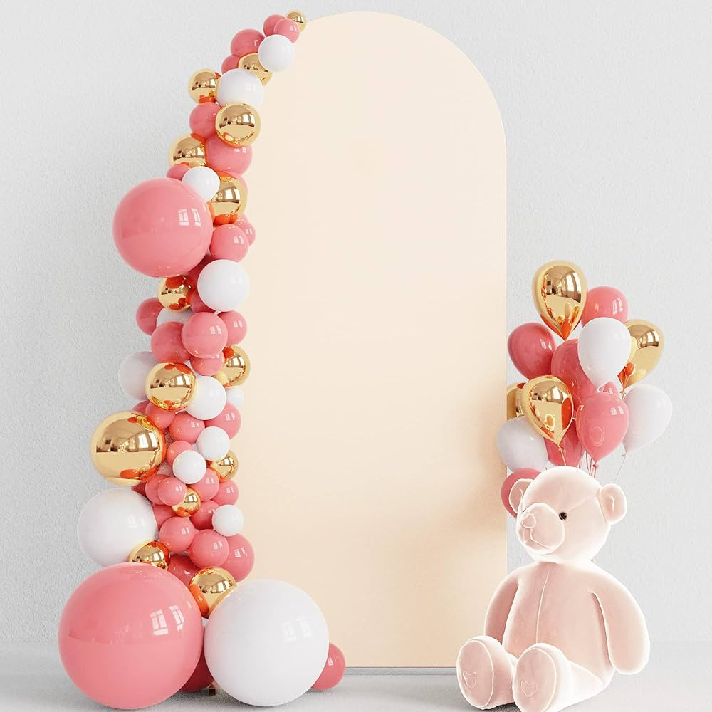 Wokceer 5FT Wedding Arch Cover Spandex Fitted Wedding Arch Stand Covers Round Top Chiara Arch Bac... | Amazon (US)