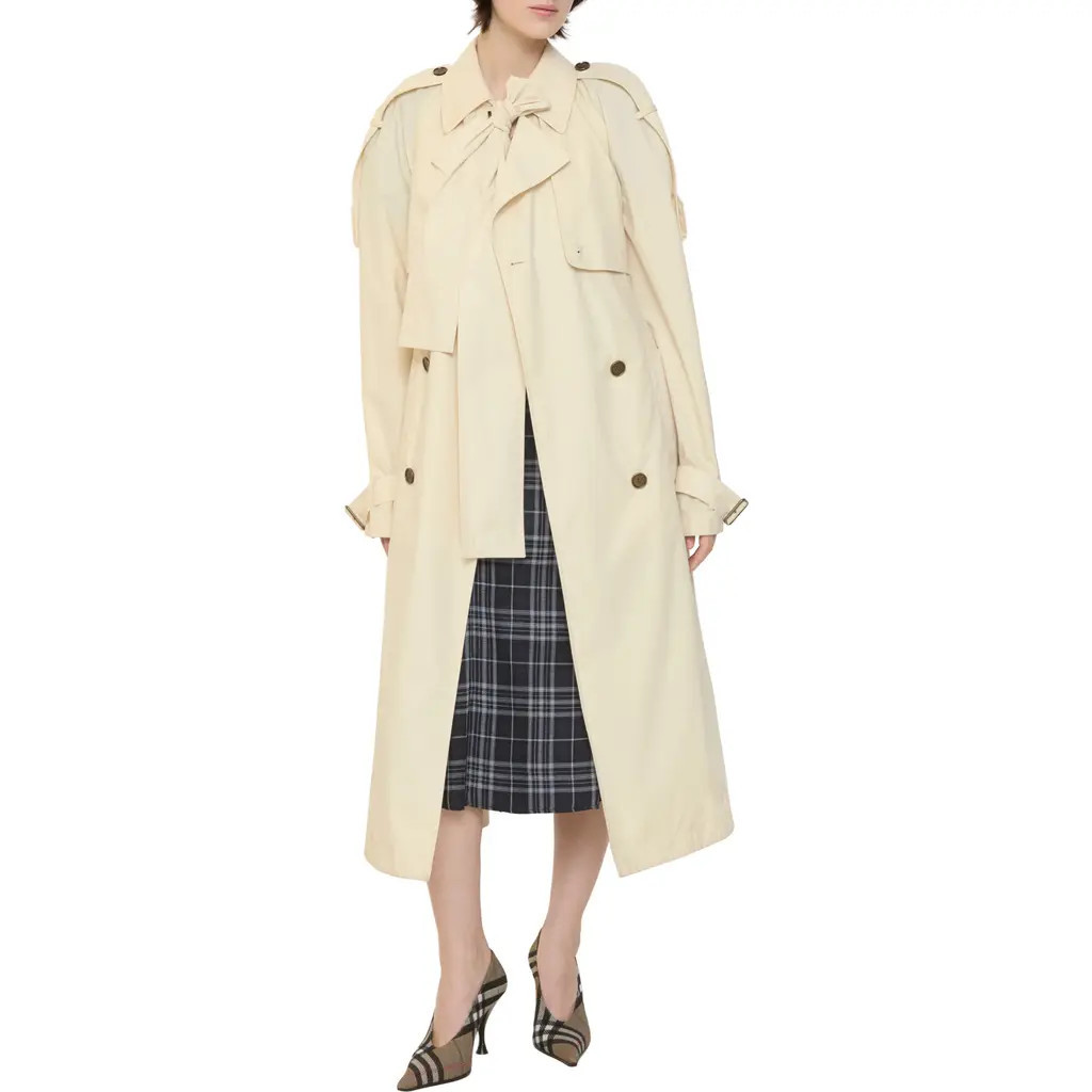 burberry Long Canvas Trerose Trench Coat in Tundra Beige at Nordstrom, Size 0 | Nordstrom