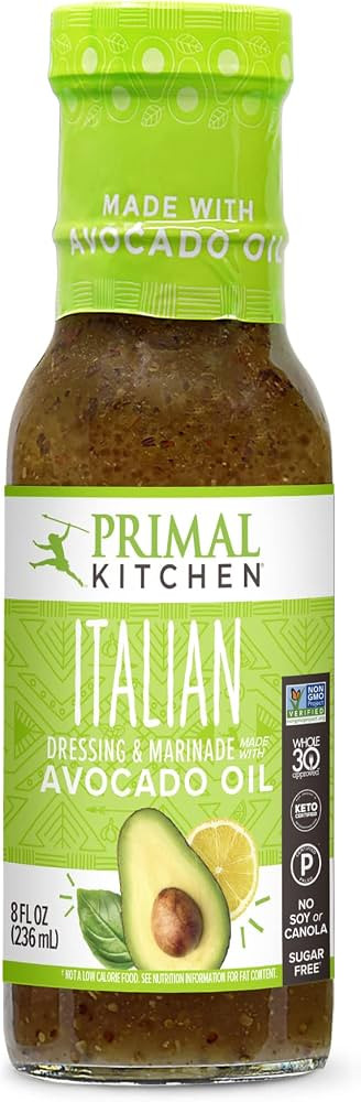 Primal Kitchen Italian Vinaigrette & Marinade Salad Dressing made with Avocado Oil, Whole30 Appro... | Amazon (US)