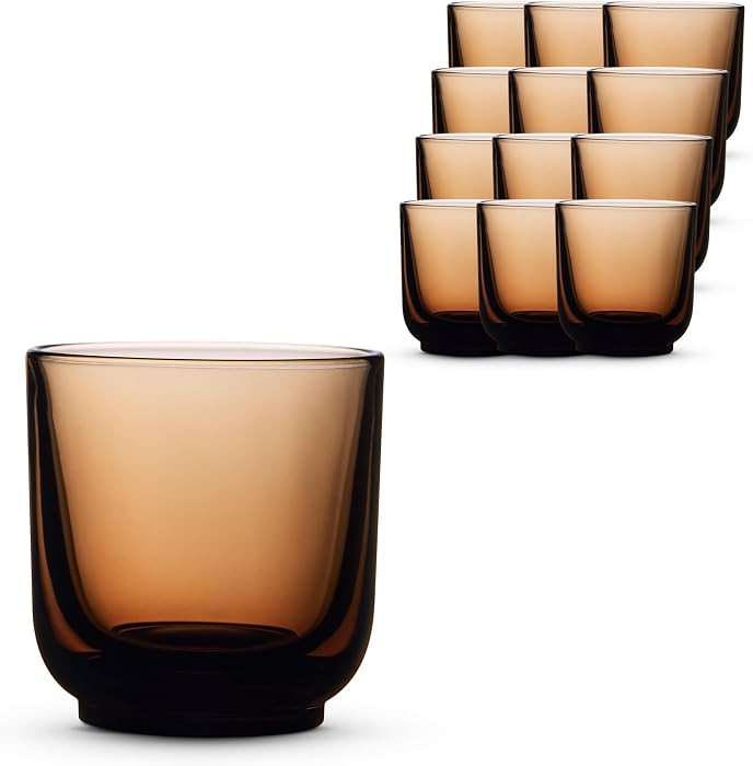 Fellow Pirch Cappuccino Cups 6.5 oz, Set of 12, Weighted Glass - Amber | Amazon (US)