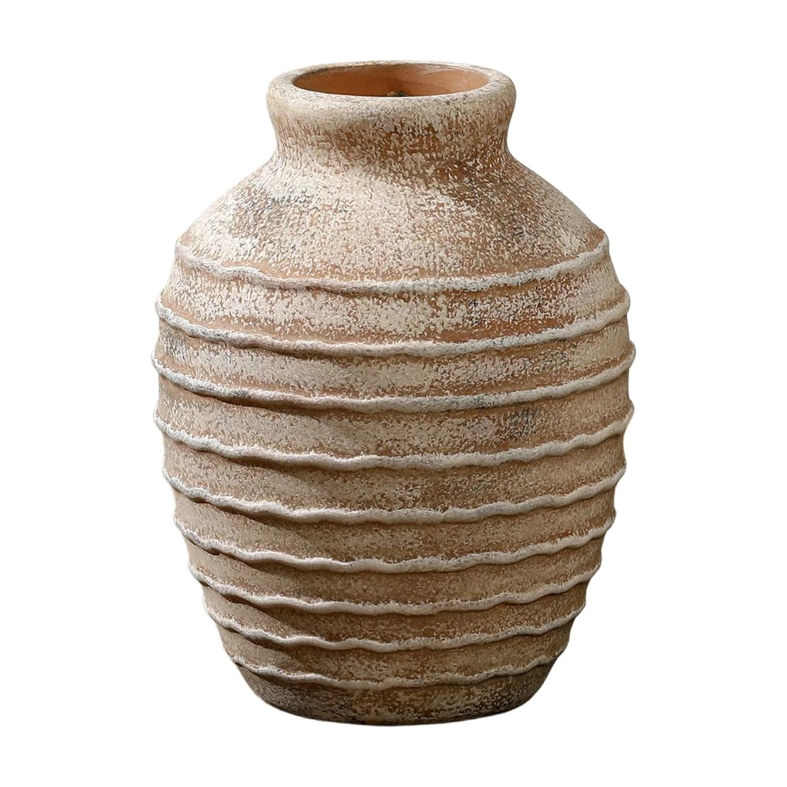 NWOKYZGH Circular Rustic Ceramic Flower Vase, Terracotta Vases, Vintage Matte Finish Boho Decorat... | Walmart (US)