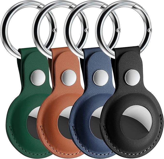 SUCHISH Leather AirTag Keychain for Apple Airtag Holder , 4 Pack Protective Leather Airtag Case T... | Amazon (US)