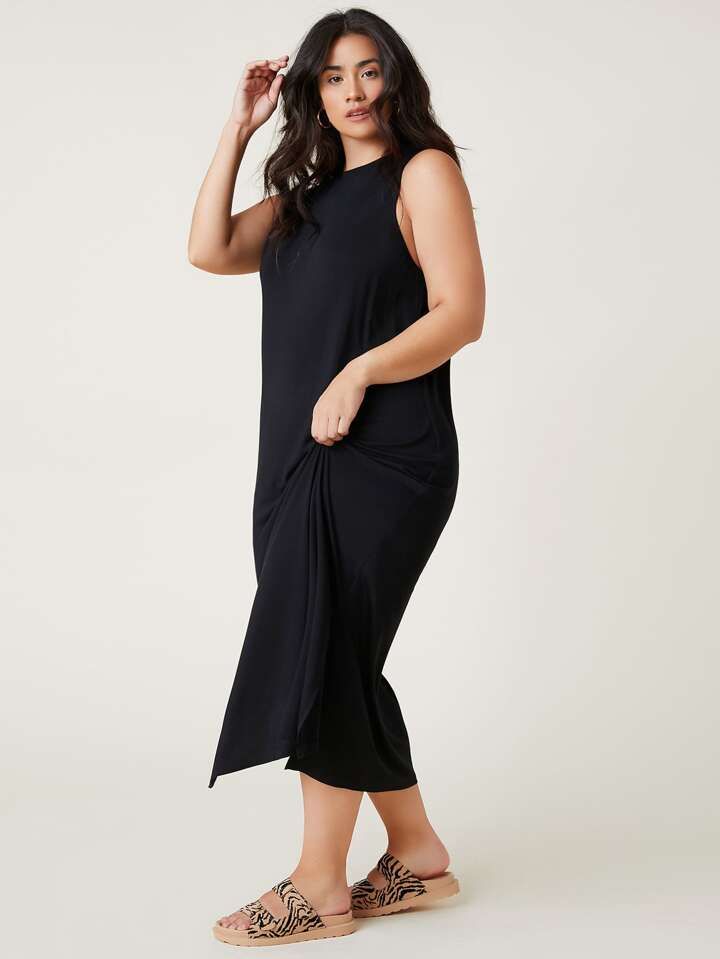 SHEIN BASICS Plus Split Side Tank Dress | SHEIN