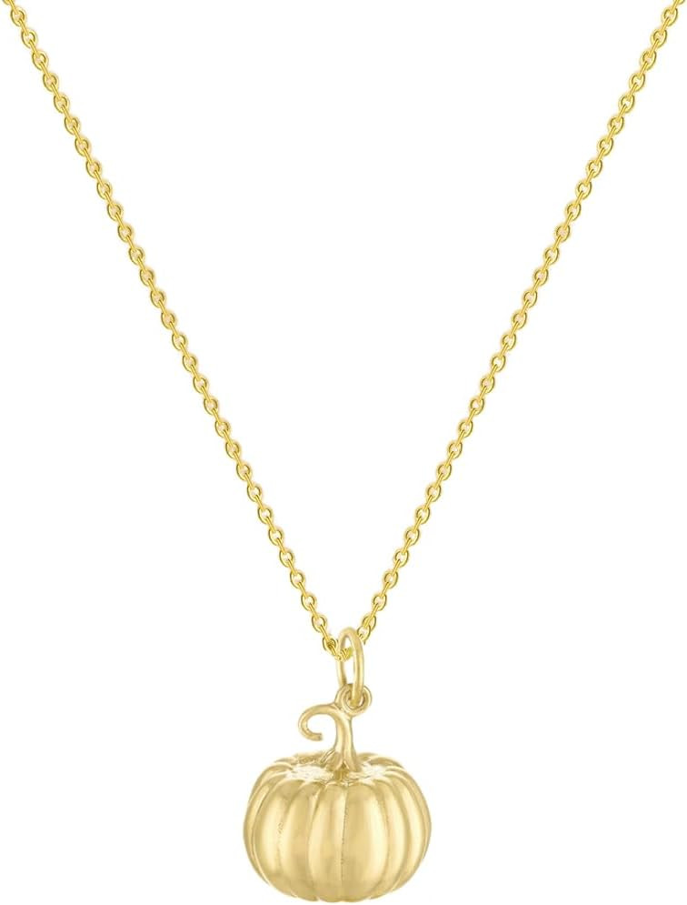 WCRAZYE Halloween Pumpkin Necklace for Women 18K Gold Plated Dainty Fall Autumn Necklace Halloween Cosplay Party Thanksgiving Jewelry Accessories | Amazon (US)