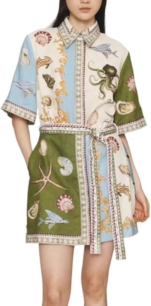 Women's Dresses Casual，Women's Printed Cardigan Linen Dress | Amazon (US)