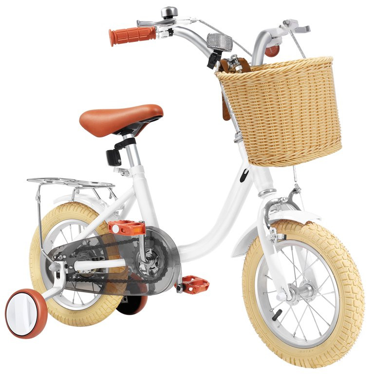 HARPPA Kids Bike for Girls Aged 3-5, 14 Inch Girls Bike with Training Wheels & Handbrake, White | Walmart (US)