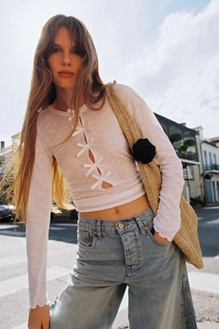 Tricia Fix Be My Baby Bow Long-Sleeve Tee | Free People (Global - UK&FR Excluded)