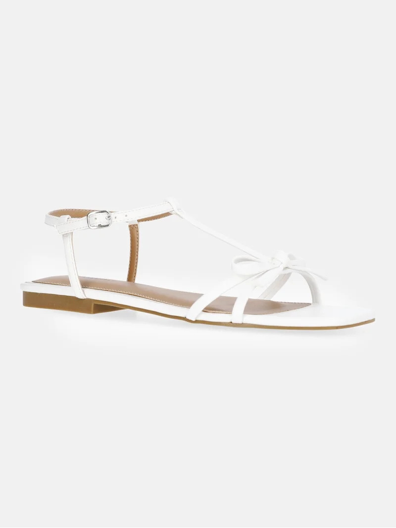 Free Assembly Women's Flat Sandals with Bow | Walmart (US)