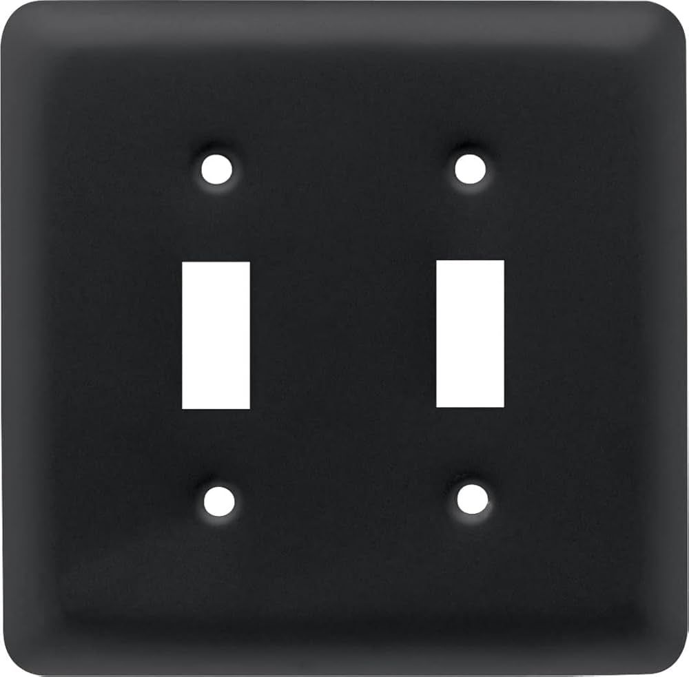 Franklin Brass Stamped Round Wall Plate, Flat Black Double Switch Cover Switch Cover, 1-Pack, W10... | Amazon (US)