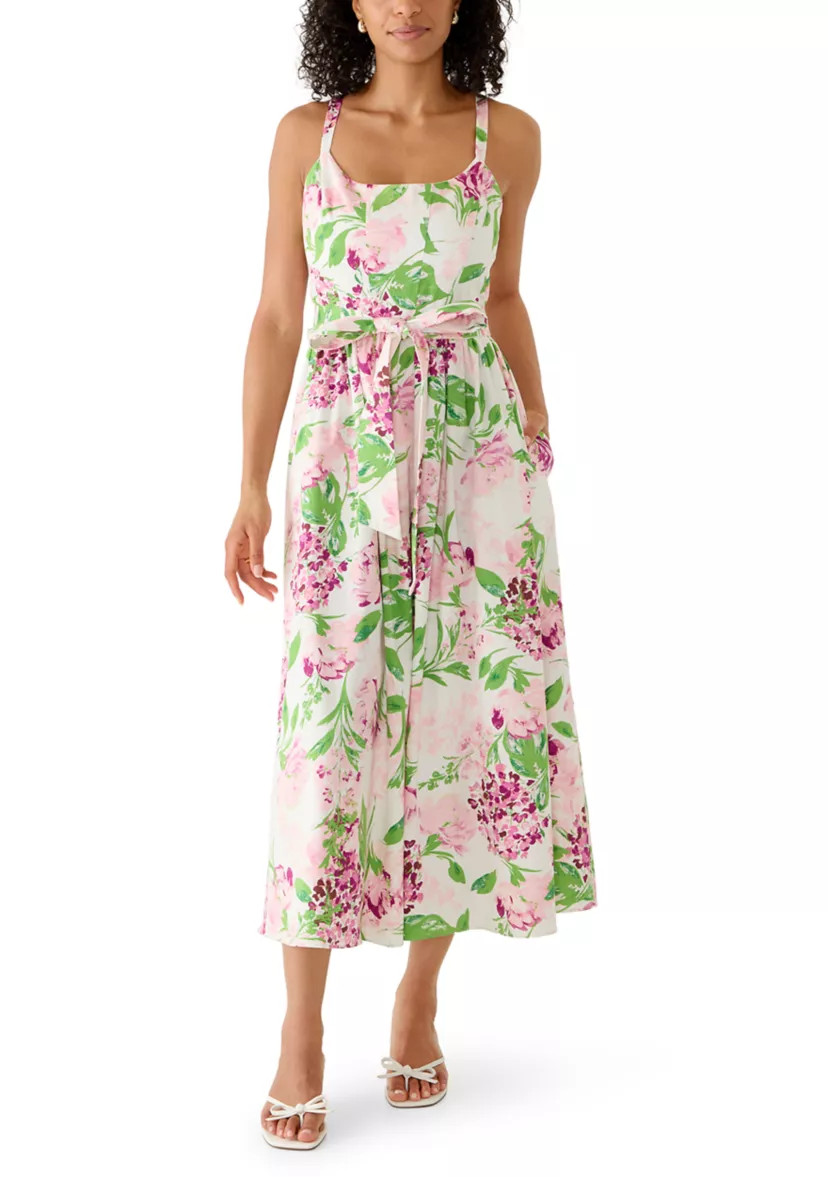 Women's Sleeveless Floral Printed Cotton A-Line Dress | Belk