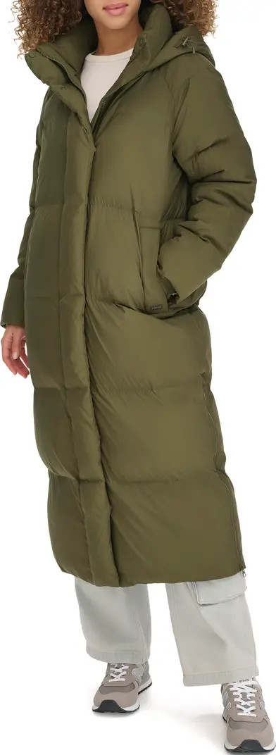 Water Resistant Side Zip Maxi Puffer Coat | Nordstrom